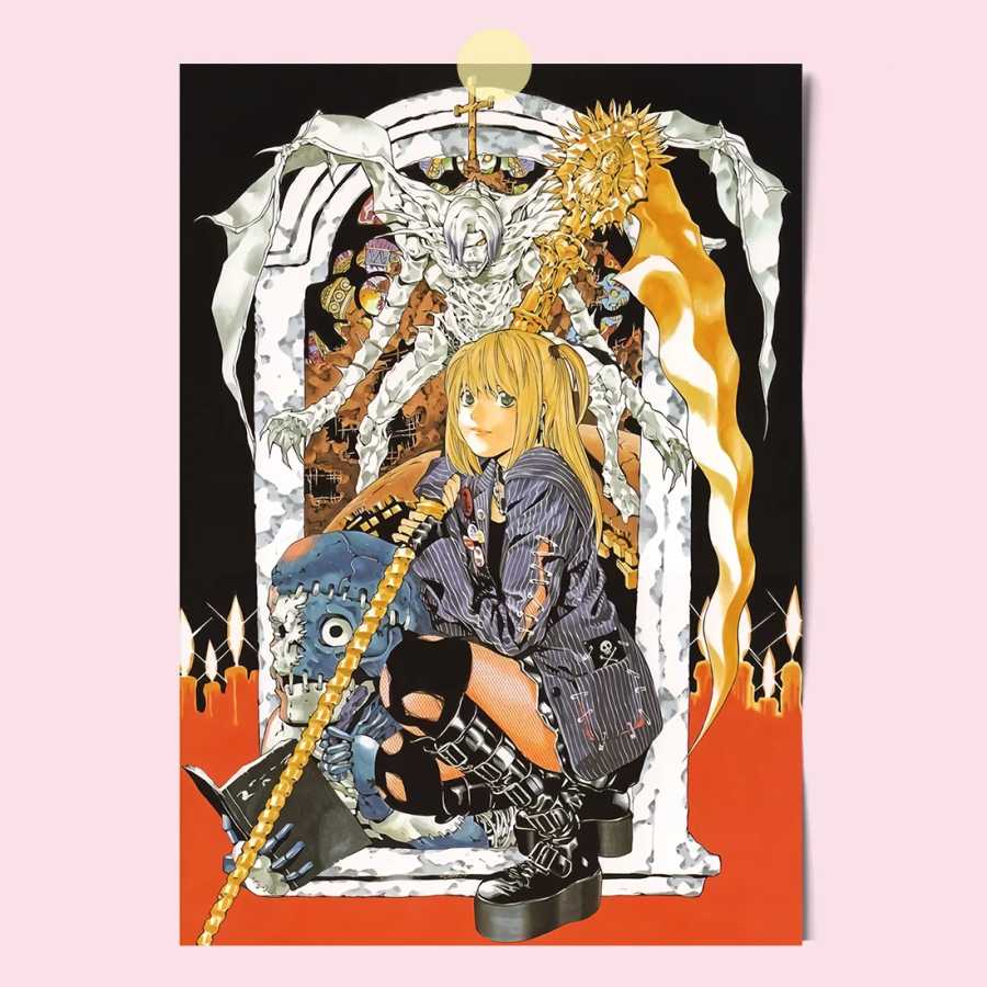 Фотография №4 товара Японские комиксы Death Note безрамная картина на холсте плакат свет