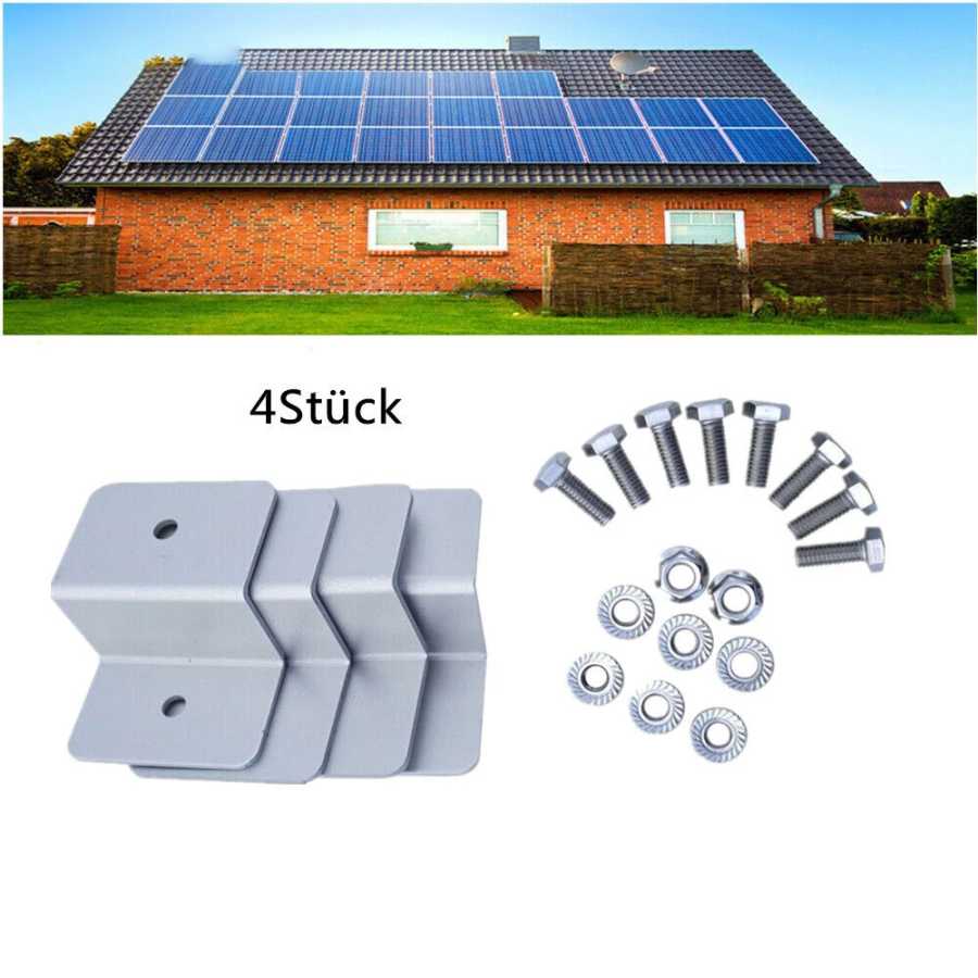 Solar Panel Bracket Установка четырех опор солнечных модулей с алюминиевым Z - углом панелей солнечных батарей, опор из алюминиевого сплава, балконов или крыш домов Аксессуары и запчасти