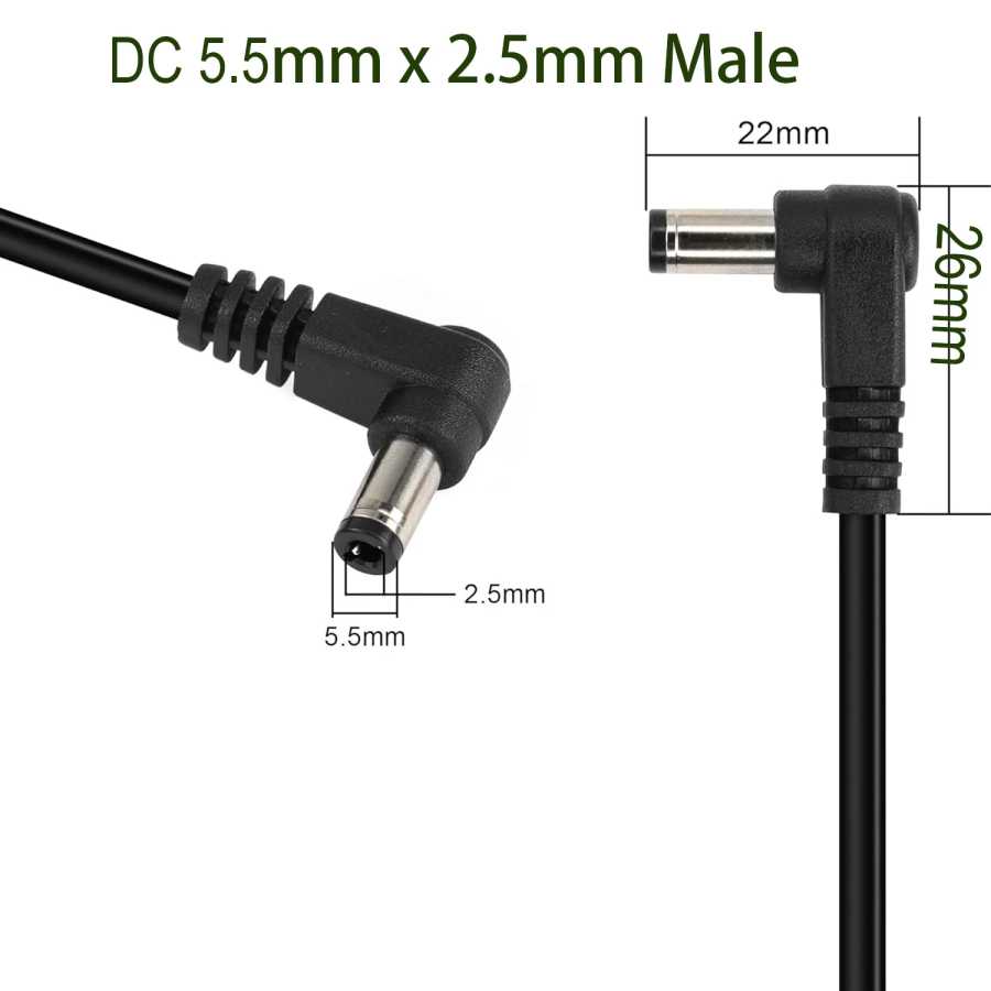 Фотография №3 товара Кабель-удлинитель 1м, 22AWG, DC 5.5мм x 2.5мм, штекер (папа) под