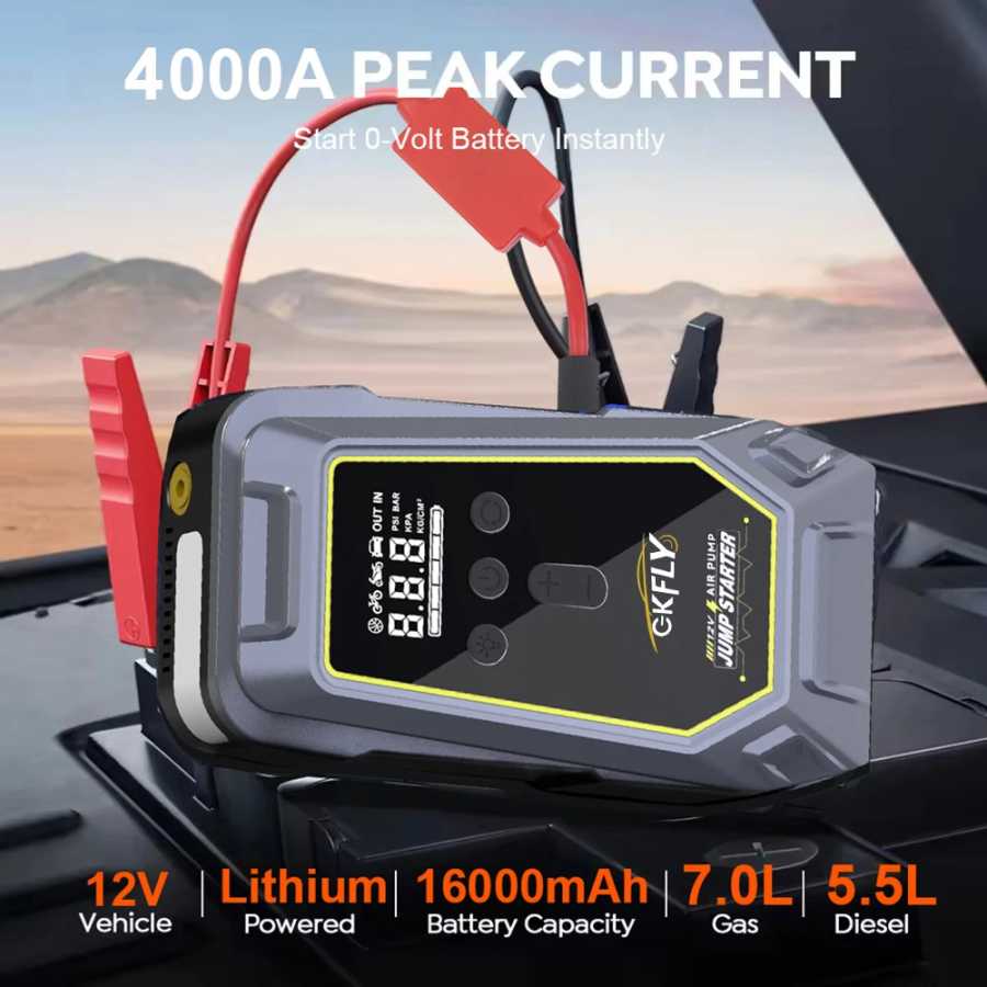 Фотография №3 товара Портативное пусковое устройство GKFLY 4000A с функцией Power Bank и