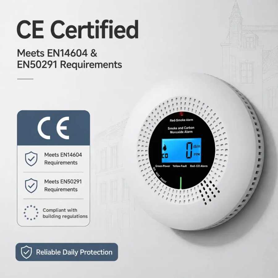 Фотография №4 товара Детектор дыма и угарного газа CCEsafety Wifi Tuya, с 10-летним