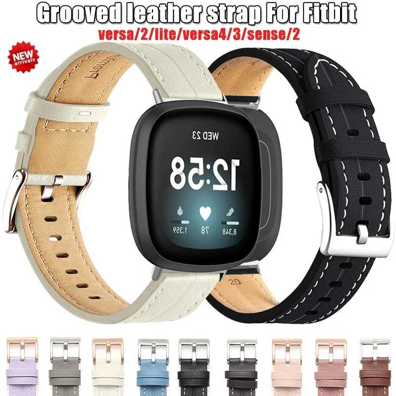Ремешок из натуральной кожи для смарт-часов Fitbit Versa 2 Lite, браслет для смарт-часов Fitbit Versa 3 4 Sense 2 Correa, ремешок для часов с пряжкой Аксессуары для часов