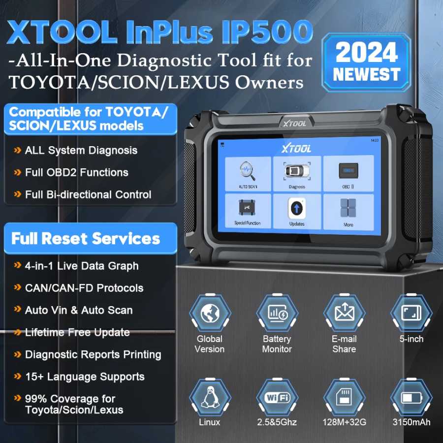 Фотография №1 товара XTOOL InPlus IP500 для Toyota, Lexus, автомобильный диагностический инструмент OBD2,