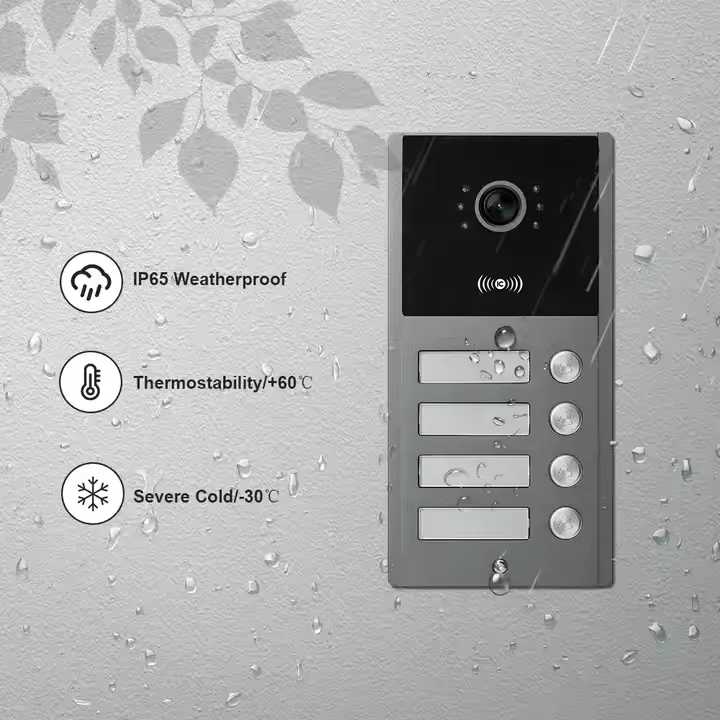 Фотография №4 товара Видеодомофонная система для 2/3/4 квартир с 7-дюймовым ЖК-экраном, Wi-Fi, разрешением
