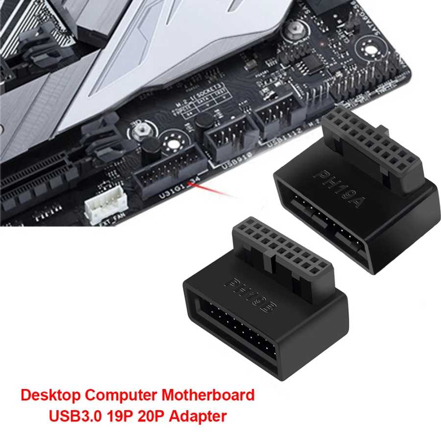 Переходник с USB 3,0 на контактов &laquo;штырь-гнездо&raquo; под прямым углом 90 градусов, коннектор, удлинитель данных, адаптер для материнской платы настольного ПК Компьютерная периферия