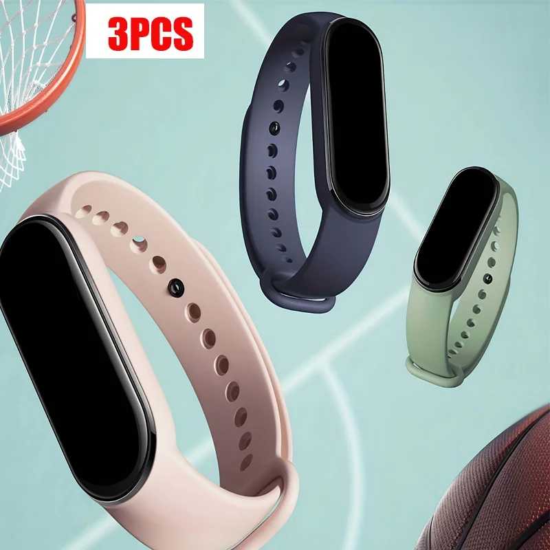1-3 шт. ремешки для часов для Xiaomi Mi Band 7, 6, 5, 4, 3, силиконовый браслет Correa Mi Band 7, 6, 5 4, аксессуары для умных часов Аксессуары для часов