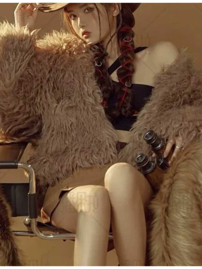 Фотография №3 товара 34 цвета 3XL шубы женские осенне-зимние верхние модные пальто из