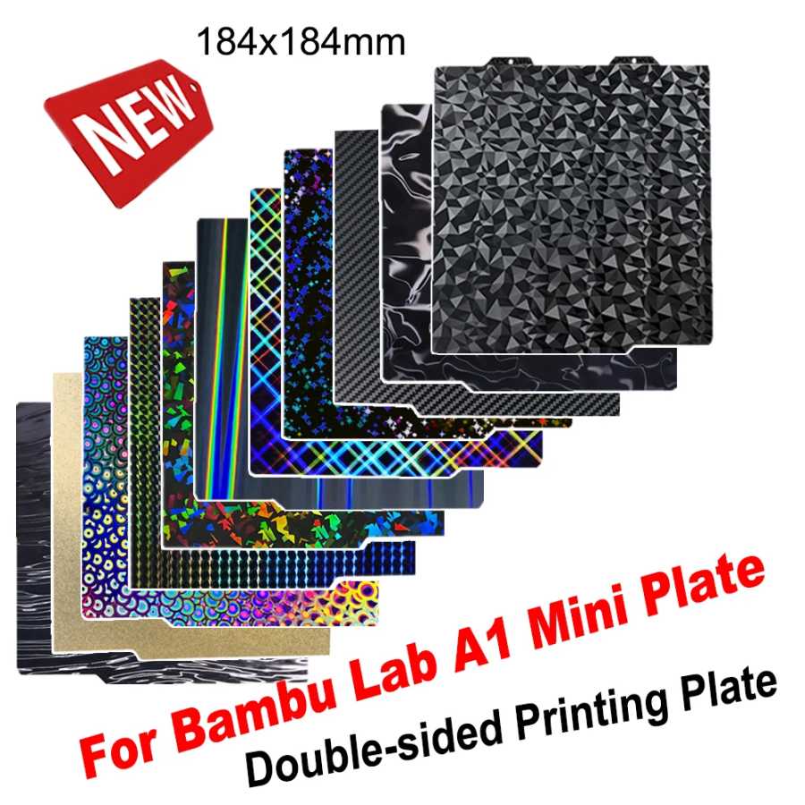 Для Bambu Lab A1 Mini Build Plate Текстурированный лист PEI PEO PET Пластина из пружинной стали из углеродного волокна для Bambulab Bamboo A1 Mini 3D-печать