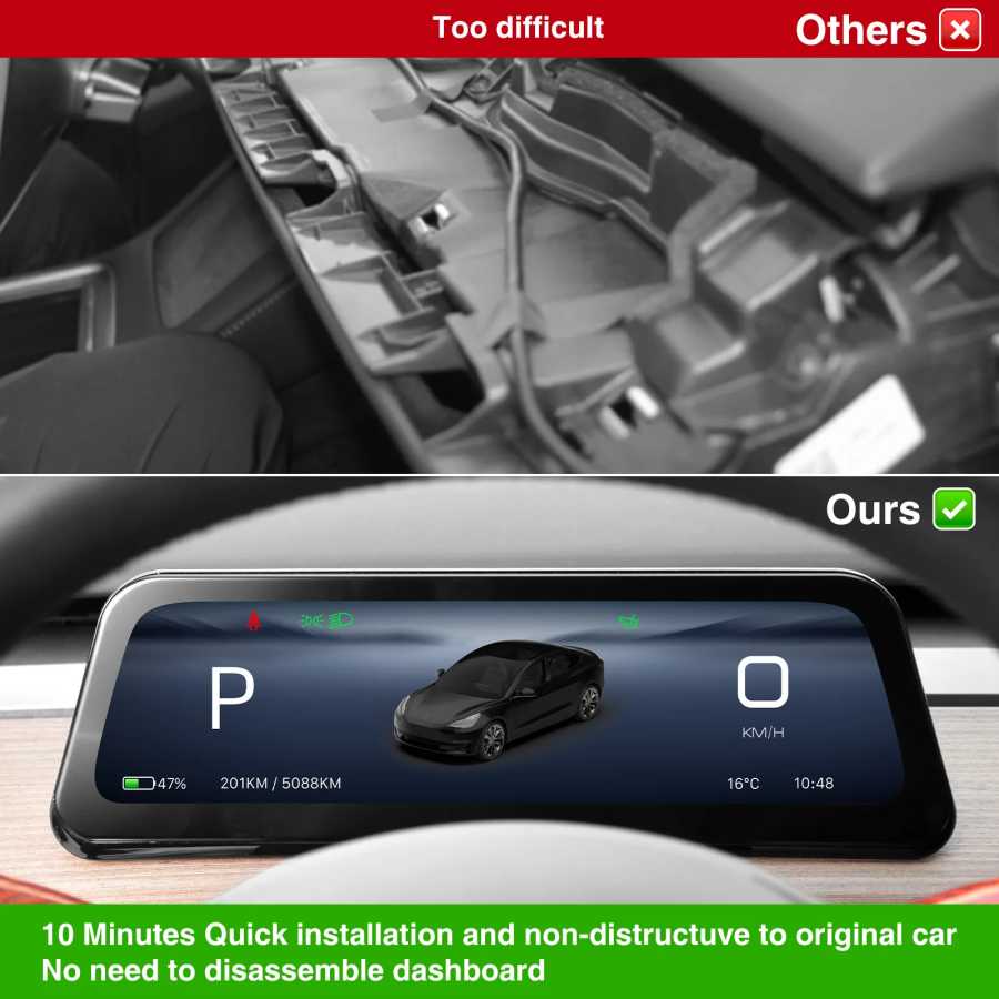 Фотография №3 товара Проекционный дисплей (HUD) для Tesla Model 3/Y: приборная панель, CarPlay,