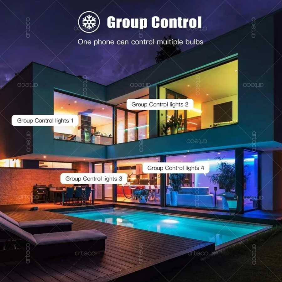 Фотография №5 товара Лампа Tuya E27 E14 GU10 WIFI Zigbee Bluetooth, умная светодиодная