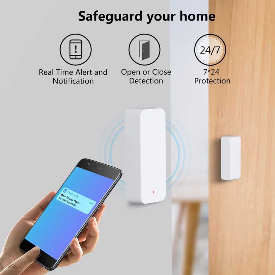 Фотография №2 товара Датчик открытия/закрытия дверей и окон Tuya WiFi Zigbee3.0 для умного