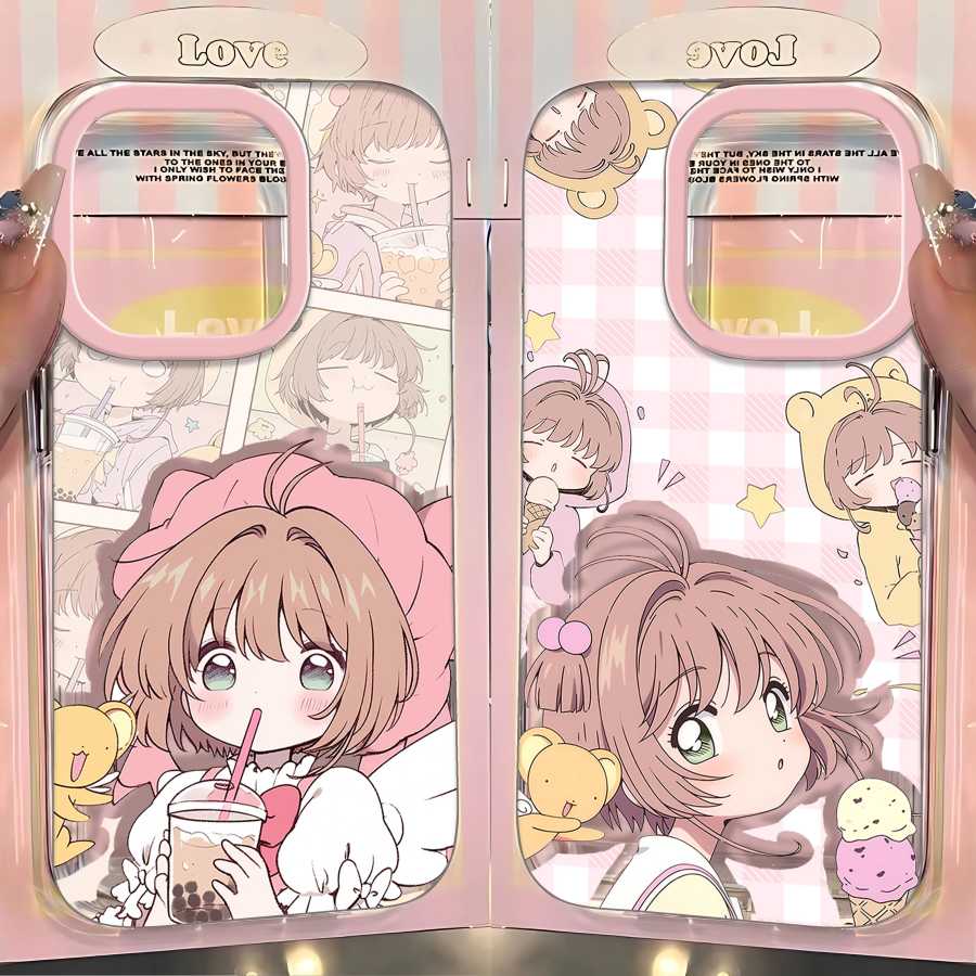 Чехол для телефона Cartoon Cardcaptor Sakura для iPhone 16, 16e 15, 14, 13, 12, 11 Mini Pro Max X XR XSMax 7, 8 Plus, прозрачный мягкий ТПУ Чехлы и чехлы для мобильных телефонов