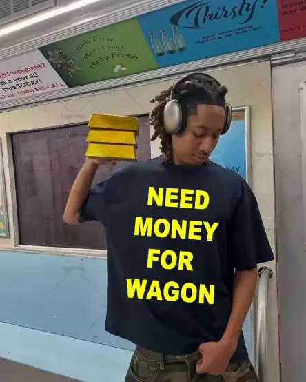 Забавная футболка с английским принтом &laquo;Need Money for Wagon&raquo; для мужчин и женщин, повседневная, с юмором, винтажная, оверсайз, хлопковая, уличная одежда Футболки и майки