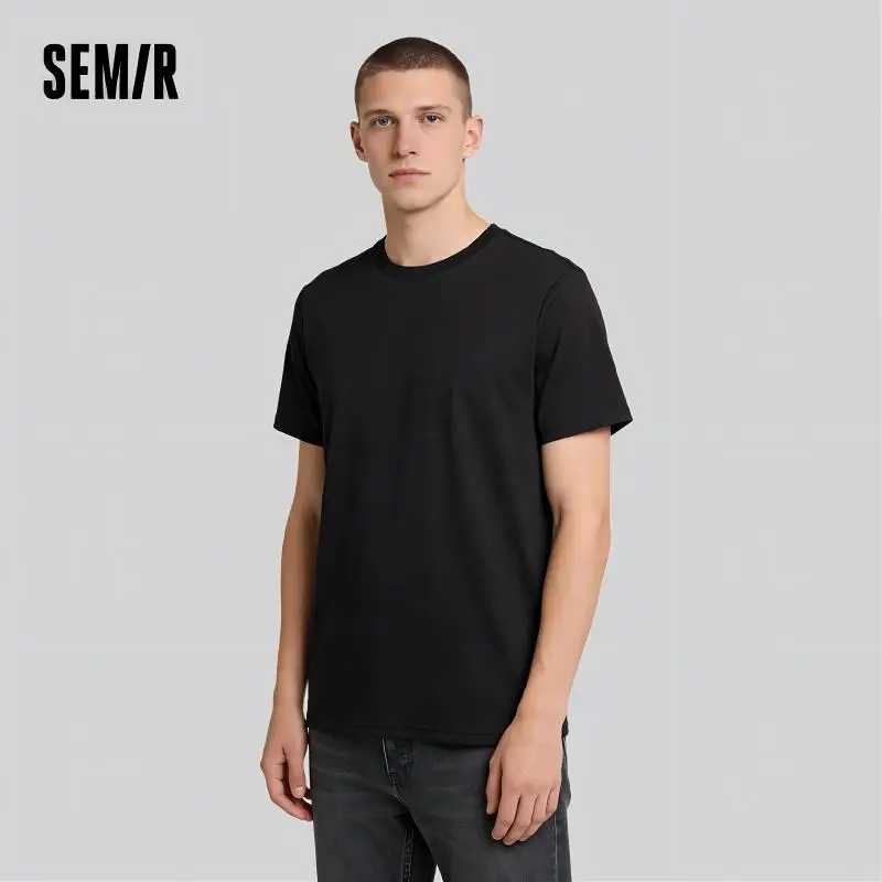 Мужская футболка Semir с коротким рукавом, хлопковая, летняя, новая коллекция 2026, тонкая и универсальная, однотонная, для пар Футболки и майки