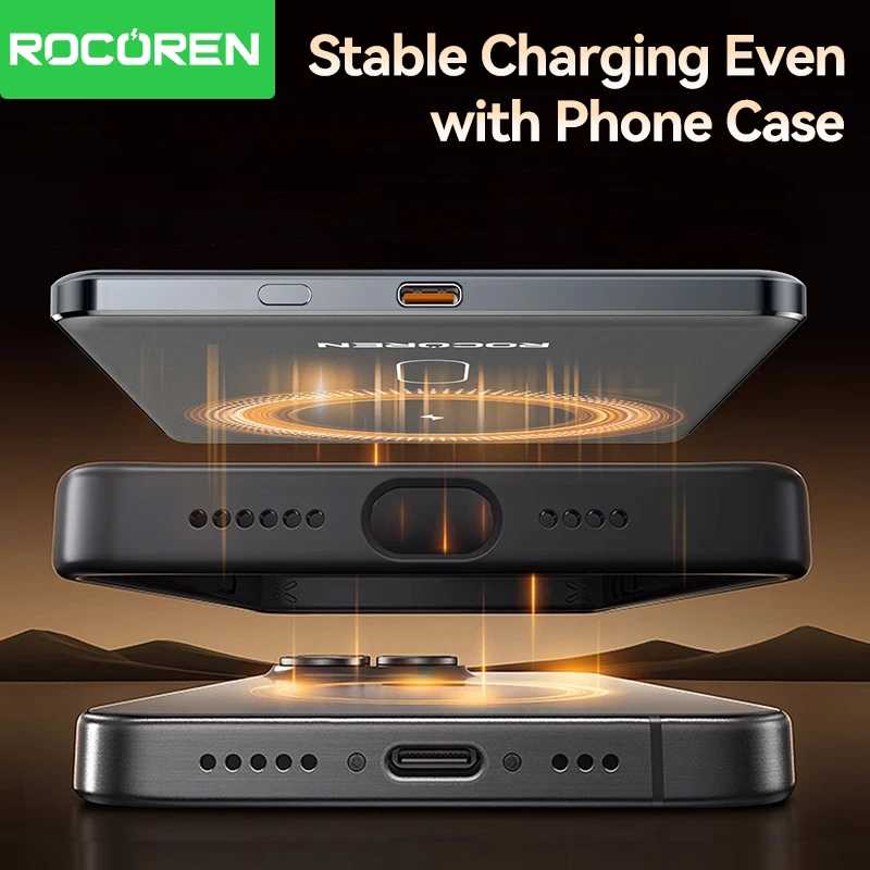 Фотография №2 товара Rocoren 10000 мАч Магнитный PowerBank Быстрая зарядка 5000 мАч Power