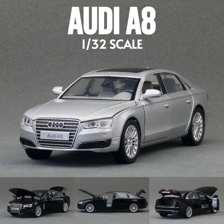 1/32 Audi A8 Sedan миниатюрный литой под давлением игрушечный автомобиль из сплава модель автомобиля отступить звук и свет коллекция подарок для детей мальчик ребенок Играйте в транспортные средства и модели