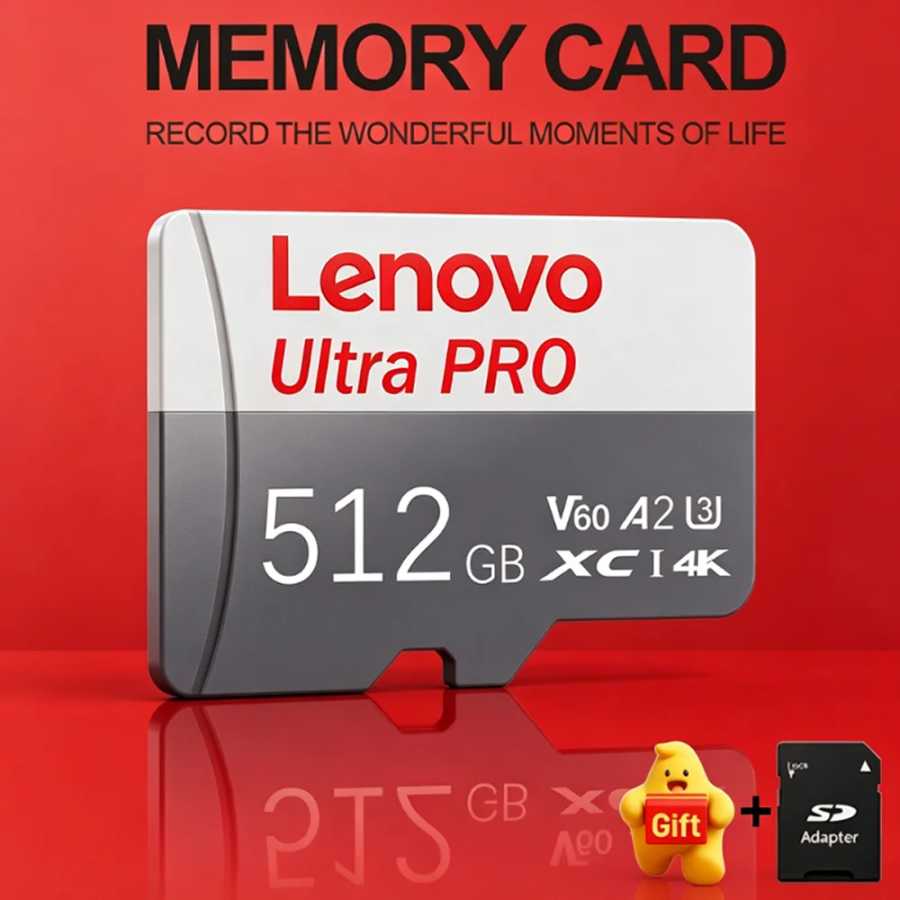 Карта памяти Lenovo High Speed Micro TF SD 64GB 128GB 512GB Class 10 U3 V30 A2 с адаптером для DJI Air Drone 4K UHD Видеоигры и аксессуары