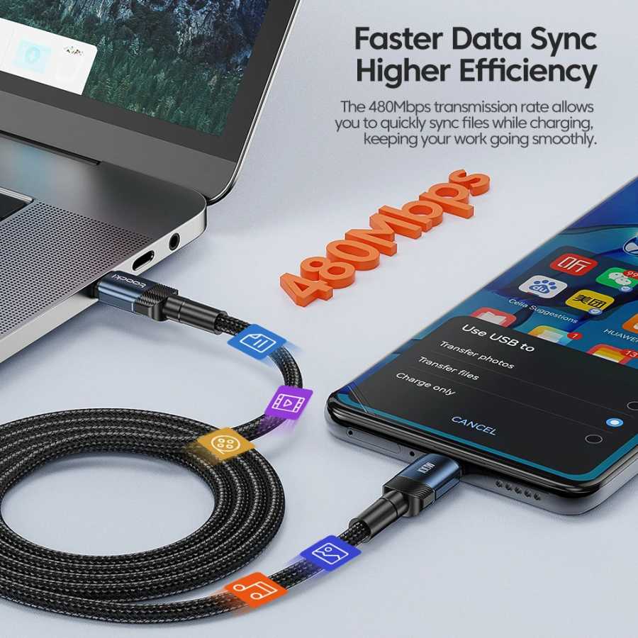 Фотография №1 товара Toocki 100 Вт USB C To Type C Кабель PD3.0