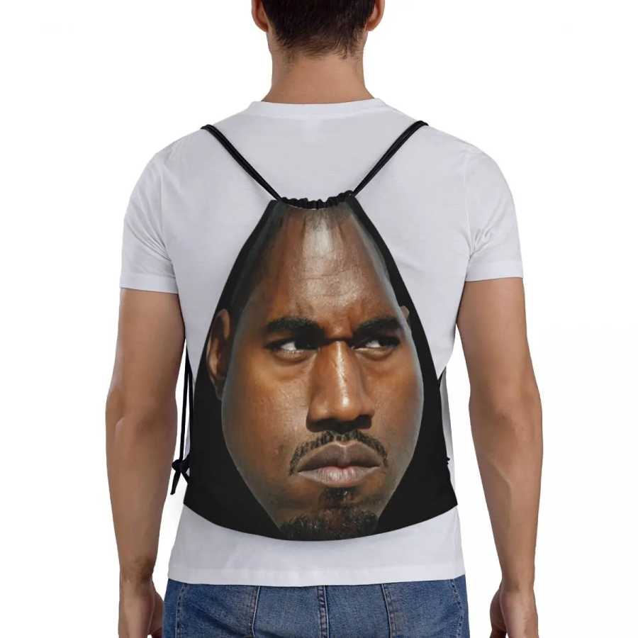 Фотография №4 товара Забавный рюкзак Kanye West Meme на шнурке для женщин и