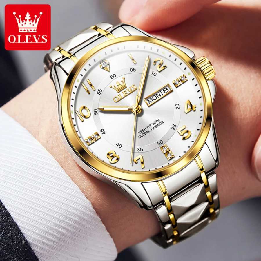 Фотография №3 товара OLEVS 2910, роскошные мужские и женские часы для пар, двойной