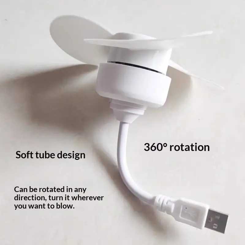 Фотография №3 товара 1 шт. мини-портативный вентилятор с питанием от USB для повербанка,