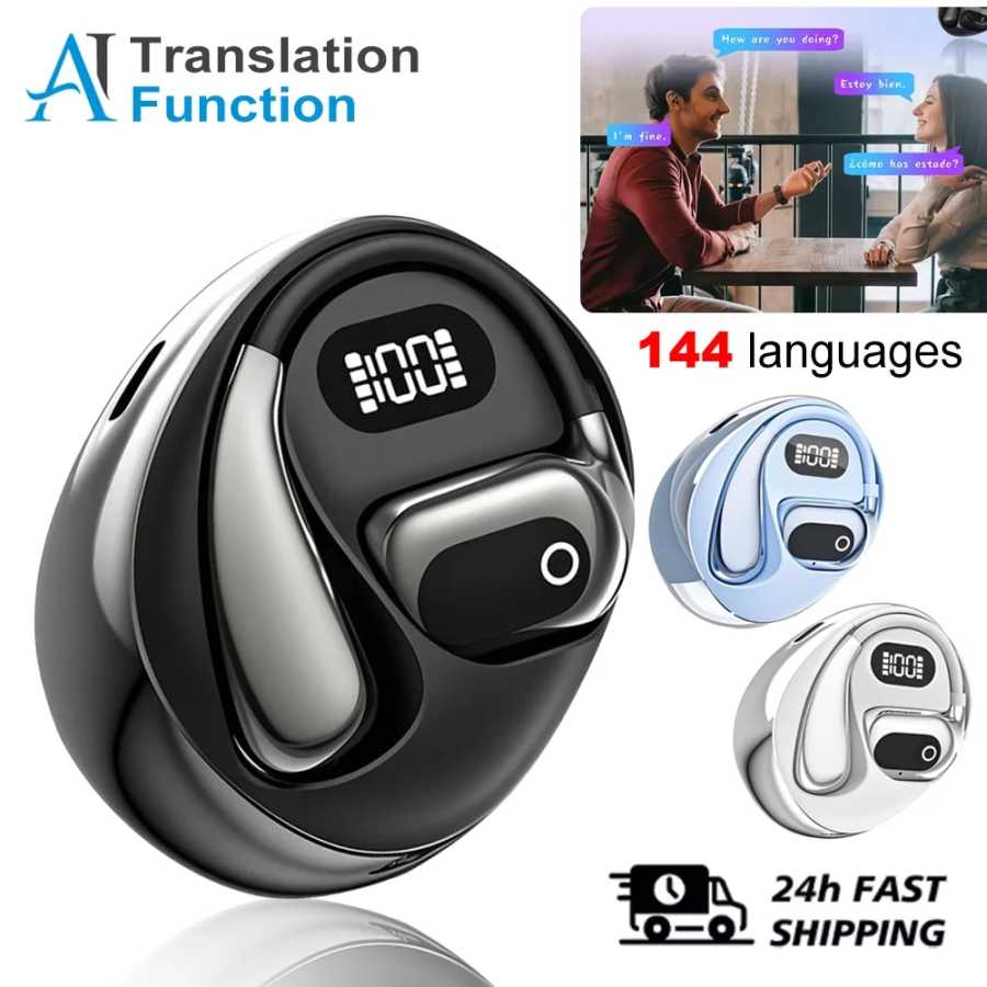 Умные беспроводные наушники Bluetooth, 144 языка, переводчик в реальном времени, AI Hi-Fi дорожные наушники с низкой задержкой, ENC, бизнес-наушники Портативное аудио и видео
