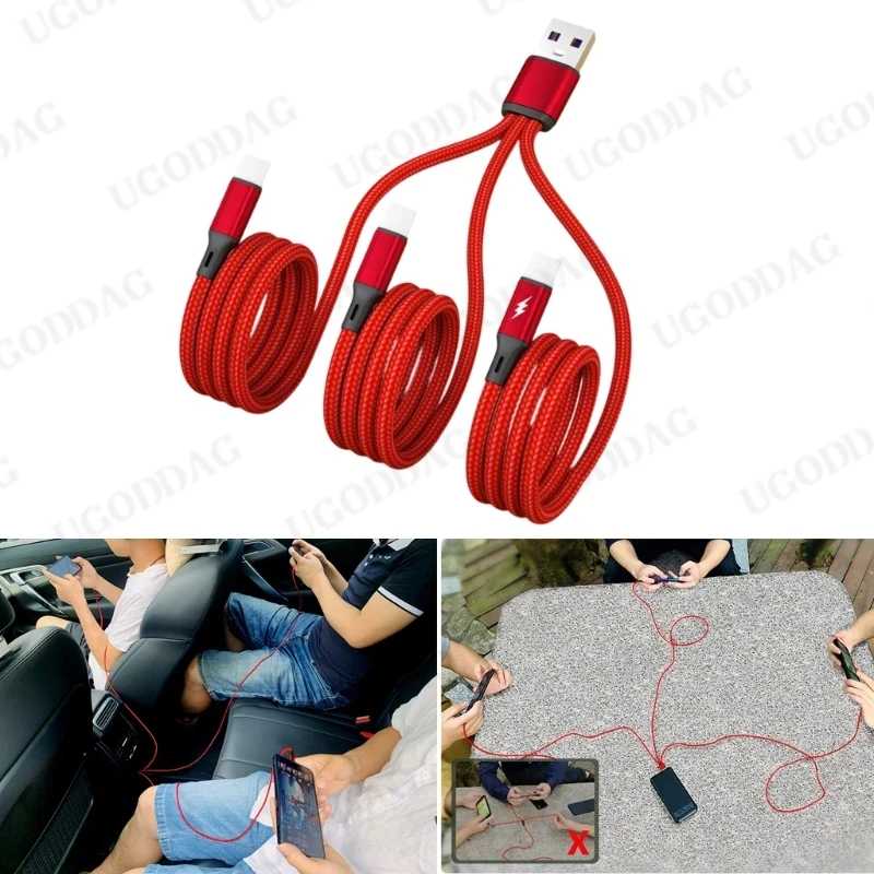 Фотография №1 товара USB-кабель для зарядки 3 в 1, разветвитель 3 типа C,