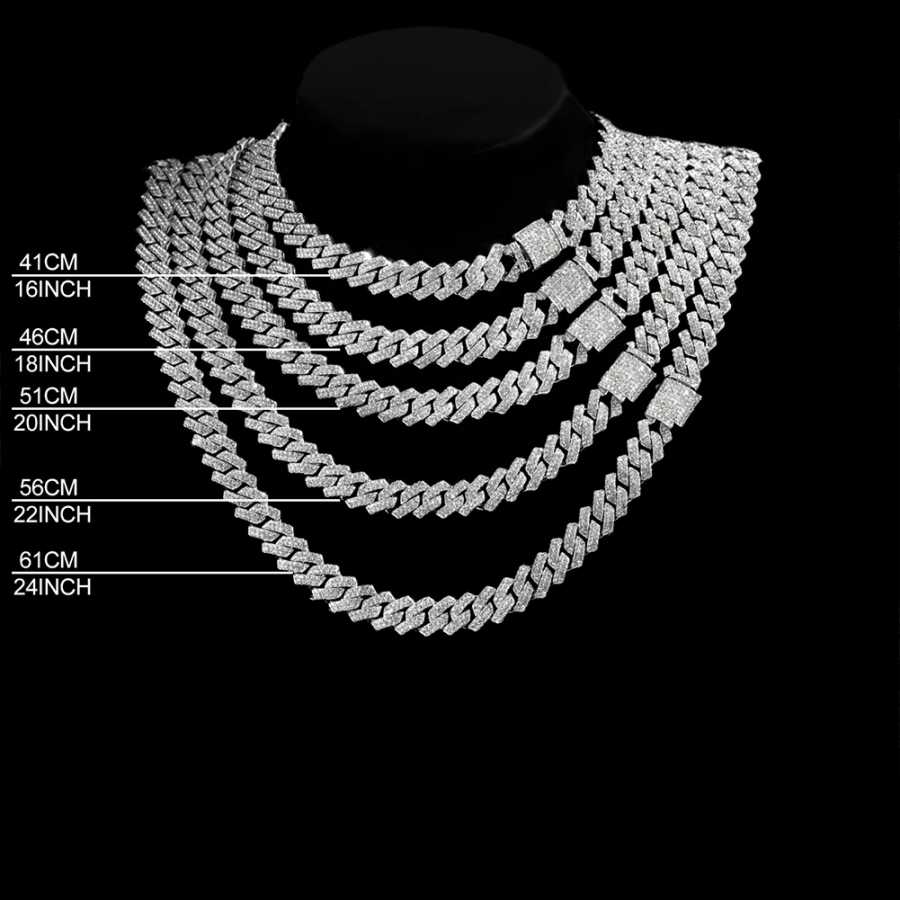 Фотография №3 товара 14 мм Iced Out Prong кубинская цепочка-цепочка для мужчин и