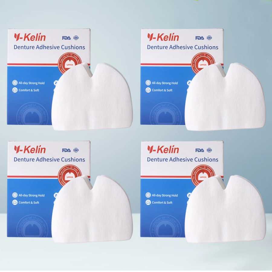 Y-Kelin Клейкая подушка для протезов, верхняя 120 подушечек (4 шт.) Гигиена полости рта