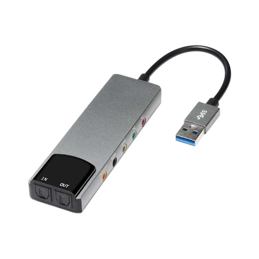 Фотография №3 товара 6-в-1 USB внешняя оптическая звуковая карта Многофункциональный аудиоконвертер адаптер для