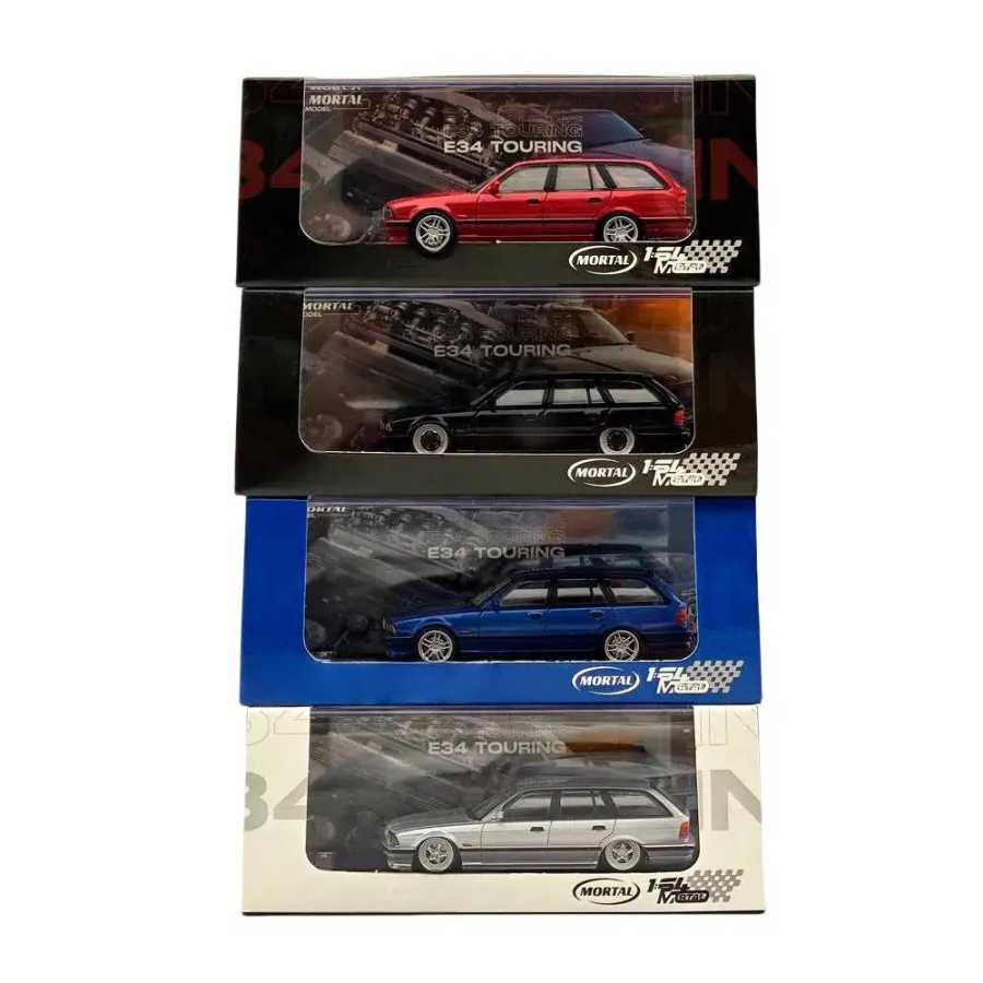 Модель автомобиля Mortal 1:64 для E34 M5 TOURING Wagon с открывающимся капотом, литая под давлением, коллекционная, для хобби, подарок Играйте в транспортные средства и модели