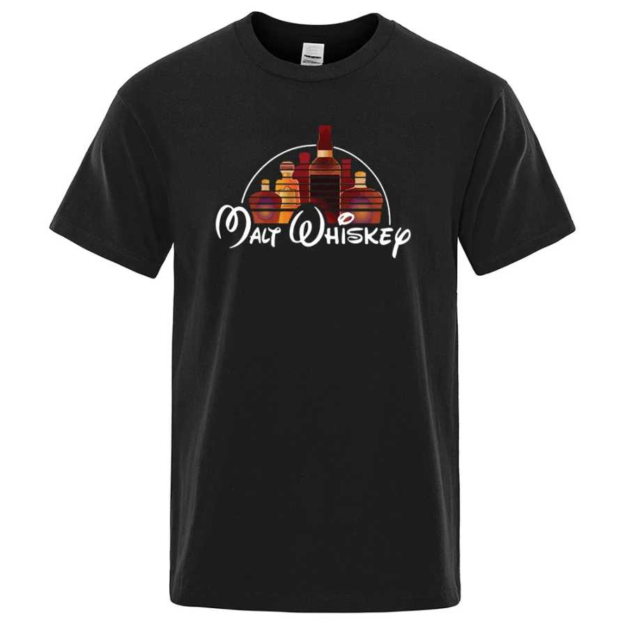 Фотография №1 товара Malt Whiskey Printed T-Shirt Funny Alcohol Drunk Mens Short Sleeve