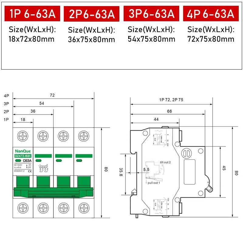 Фотография №2 товара Постоянный ток MCB 250 В, 500 В, 750 В, 1000