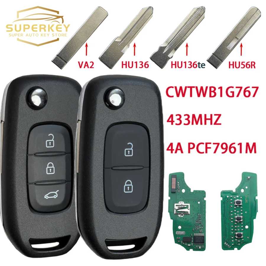 SUPERKEY для Renault Megane3 Logan2 Kadjar Captur символ Dacia Duster 4A чип 433 МГц PCF7961M умный флип-ключ автомобиля CWTWB1G767 Стартеры