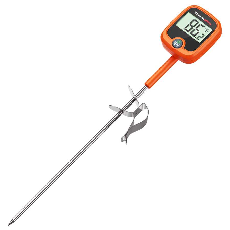 ThermoPro TP509 цифровой кухонный термометр с подсветкой для быстрого считывания конфет и сахара для жарки, приготовления пищи на гриле с зажимом для кастрюли Инструменты для измерения и анализа