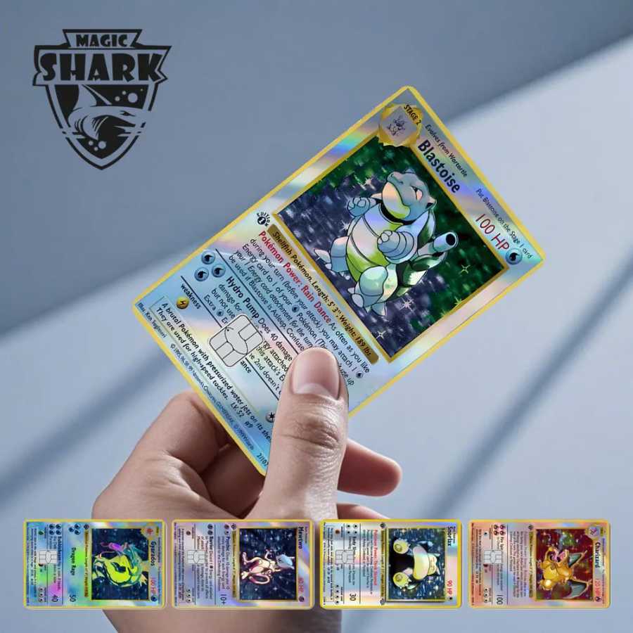 Charizard Gyarados Venusaur Blastoise Mewtwo Squirtle Snorlax голографическая лазерная кредитная дебетовая карта пленка наклейка на кожу Игровые фигурки и трансформеры