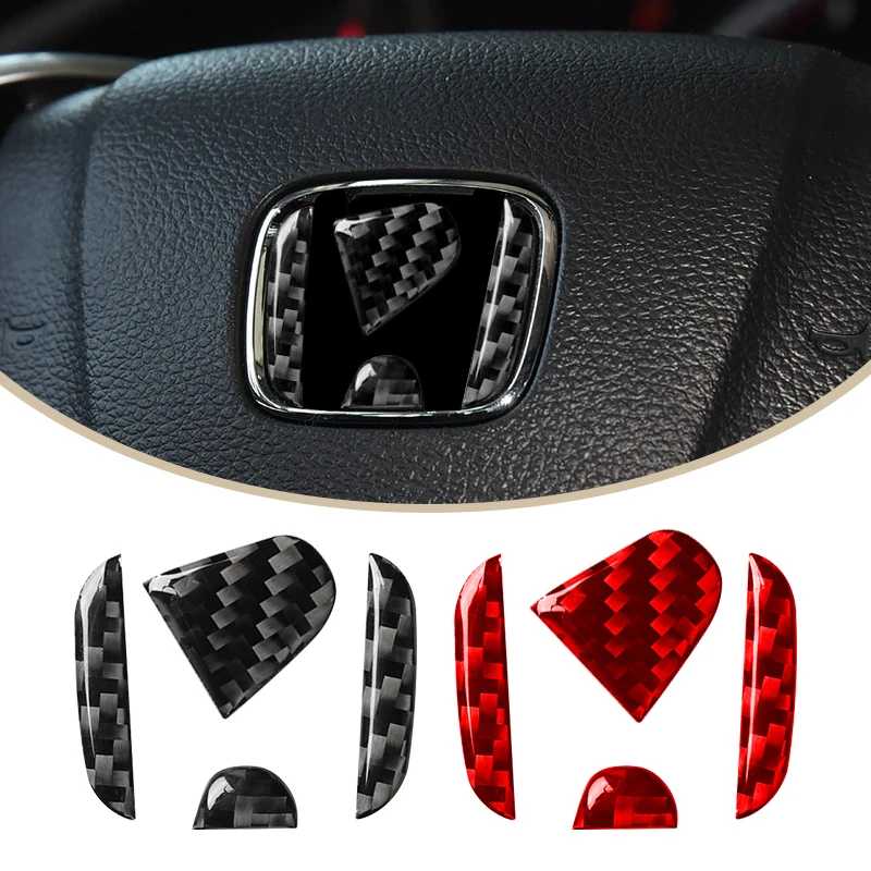 Автомобильная эмблема, наклейки на руль, карбоновая Эмблема для Honda Civic Accord CRV Odyssey City 2015 2016-2022, автомобильные аксессуары Аксессуары для салона