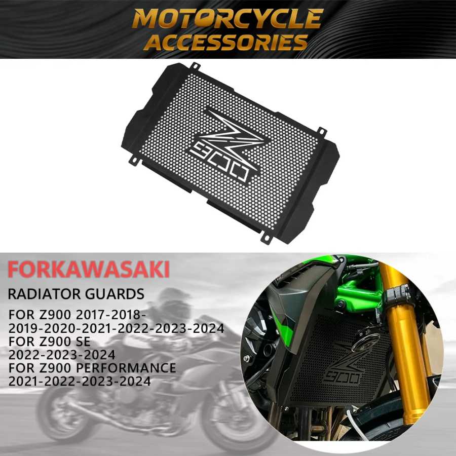 Защитная решетка радиатора для мотоциклов Kawasaki Z 900 2017-2022 и Z900 2023-2025 Запчасти для мотоцикла