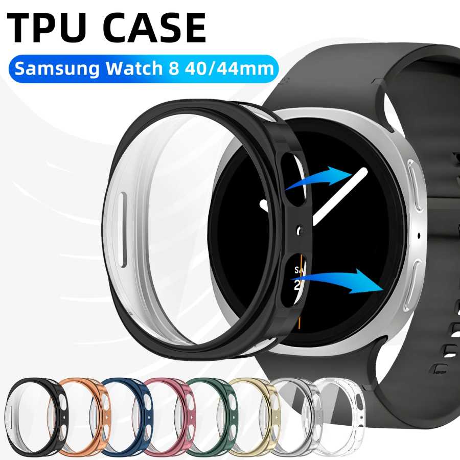 Чехол для Samsung Galaxy Watch 8, 40 мм, 44 мм, бампер с полным покрытием, мягкий защитный чехол из ТПУ - аксессуары для Galaxy Watch8 Умная электроника