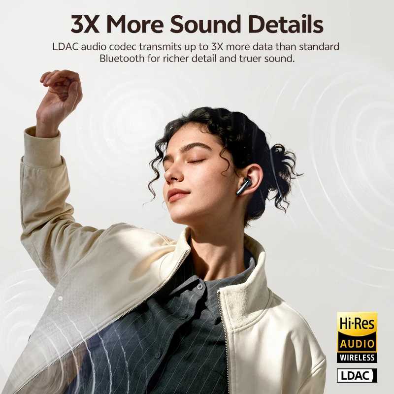 Фотография №3 товара Беспроводные наушники QCY AilyBuds E50 HT11 с Hi-Res звуком, адаптивным