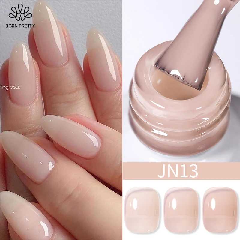 BORN PRETTY Jelly Nude Гель-лак для ногтей 10 мл Светло-розовый персик Полупрозрачный цвет УФ-света Гель-лак для дизайна ногтей DIY в домашних условиях Инструменты для дизайна ногтей