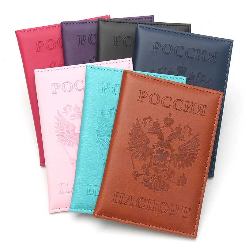 Обложка для российского паспорта, кожаный чехол, кошелек, держатель для удостоверений личности для путешествий Аксессуары для путешествий