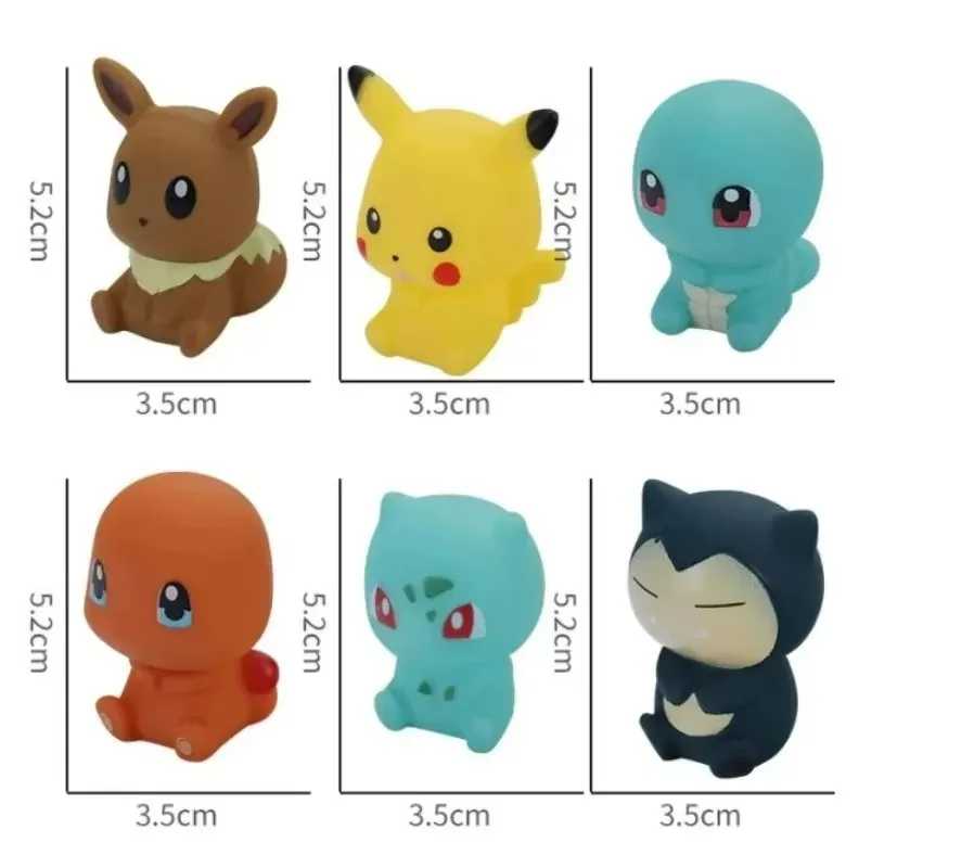 Фотография №4 товара Pokemon 6 шт./компл. детские игрушки для ванной комнаты Пикачу Бульбазавр