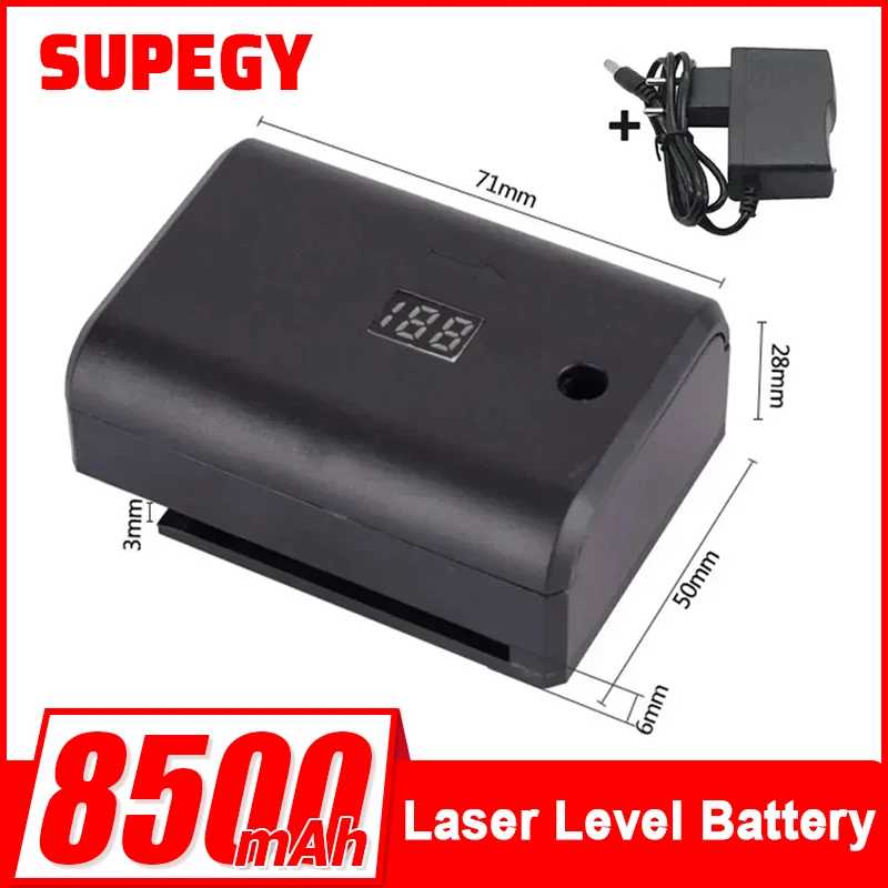 Аккумулятор 3.7V 8500mAh большой емкости для лазерного уровня, для 8/12/16-линейных нивелиров, с цифровым дисплеем Аксессуары и запчасти