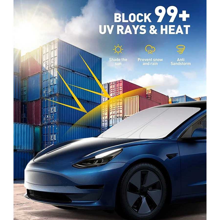Фотография №1 товара Солнцезащитный козырек для лобового стекла Tesla Model Y 3 2017-2025