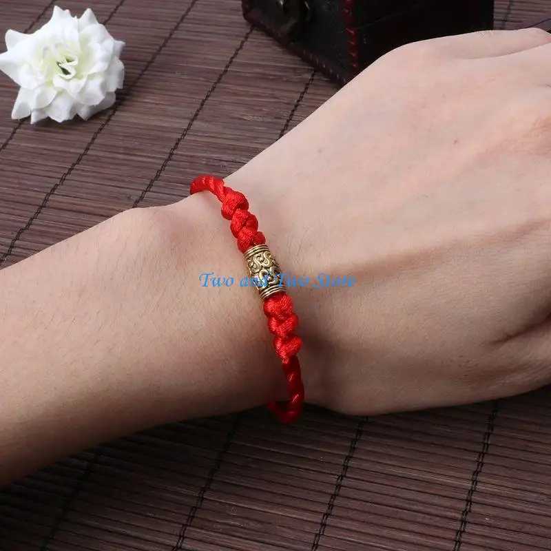 Фотография №3 товара HX6F Плетеный регулируемый браслет Lucky Red String Rope Wild Surprise