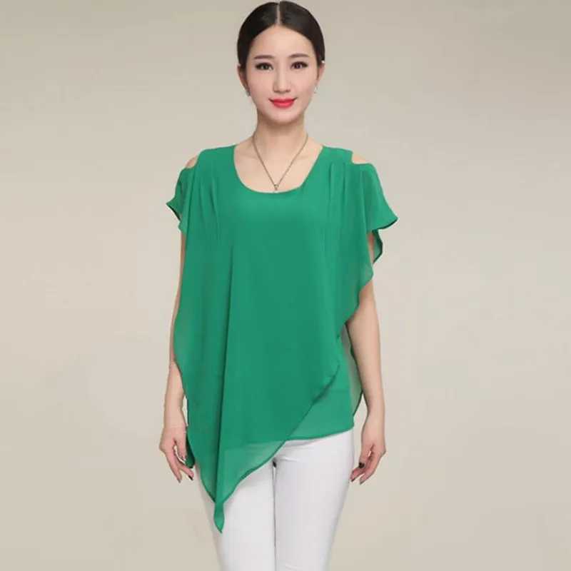 Фотография №3 товара Асимметричные шифоновые рубашки больших размеров blusa mujer blusa feminina baratinha,