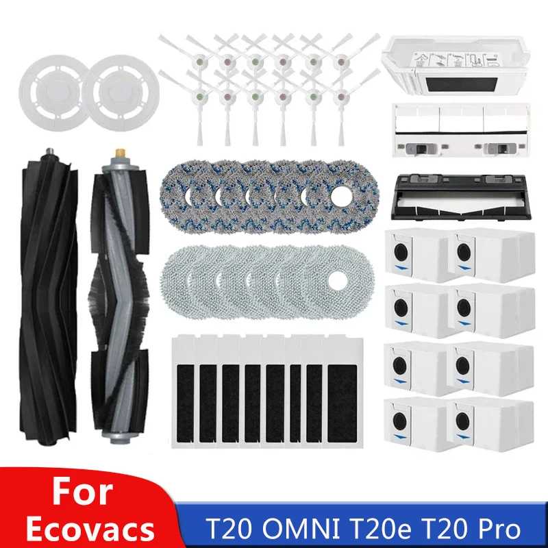 Для Ecovacs Deebot T20 OMNI T20e T20 Pro аксессуары для робота-пылесоса основная боковая щетка швабра фильтр мешок для пыли запасные части Запчасти для бытовой техники