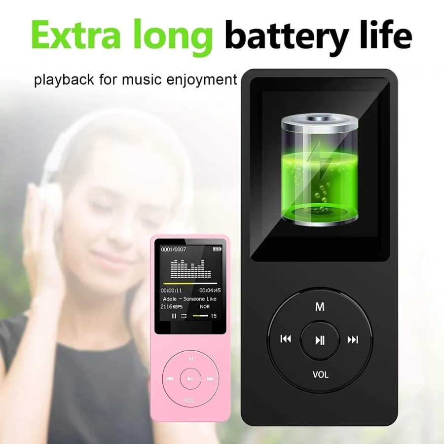 Фотография №2 товара Bluetooth-совместимый MP3-плеер, портативный FM-радиоприемник, ультратонкий, для студентов, для занятий спортом,