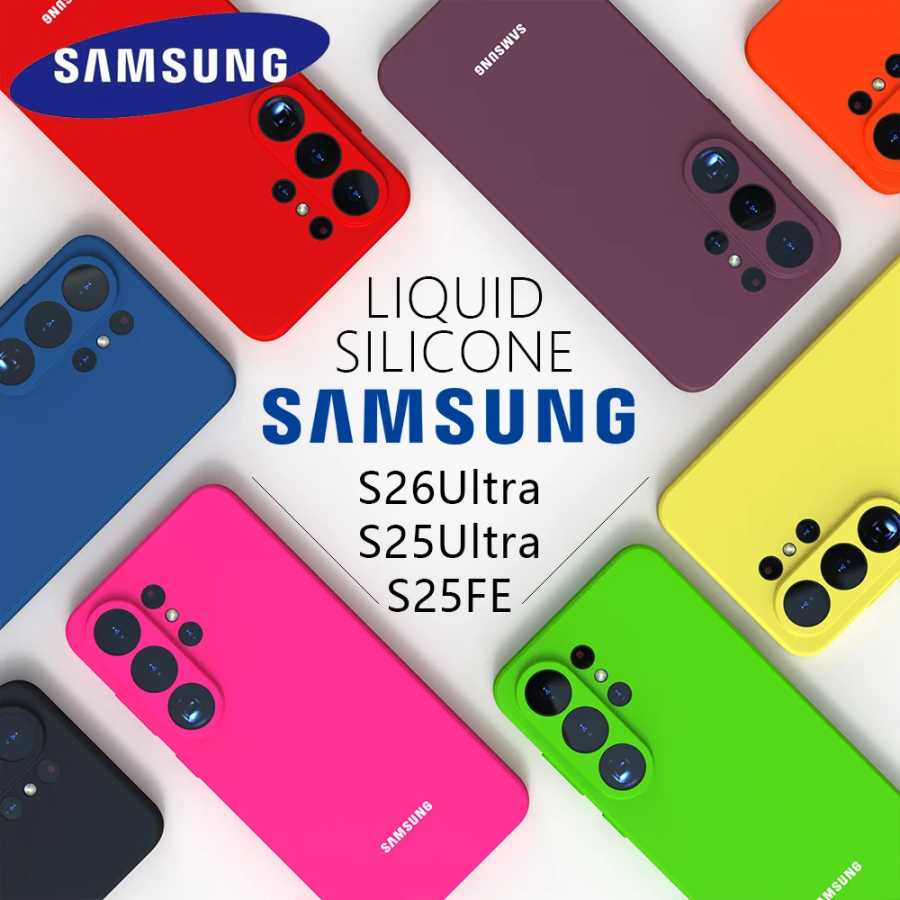Чехол из жидкого силикона для Samsung Galaxy S26 Ultra, S25 FE, S24 Plus, S23 Ultra, S26, S25, S24, S23, S22, S21 Чехлы и чехлы для мобильных телефонов